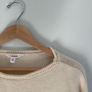 Athleta white and gray sweater top